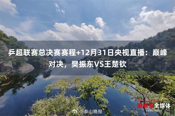 乒超联赛总决赛赛程+12月31日央视直播：巅峰对决，樊振东VS王楚钦